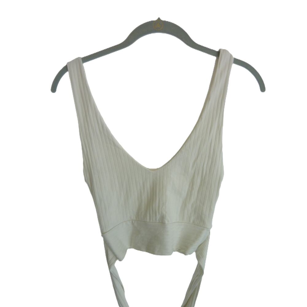 Zara White Crop Top Tying Waist Size S